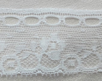 Vintage White French Valenciennes Insertion Lace