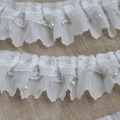White Floral Lace Trim Cotton Embroidered Soft Tulle Lace Trim - Etsy