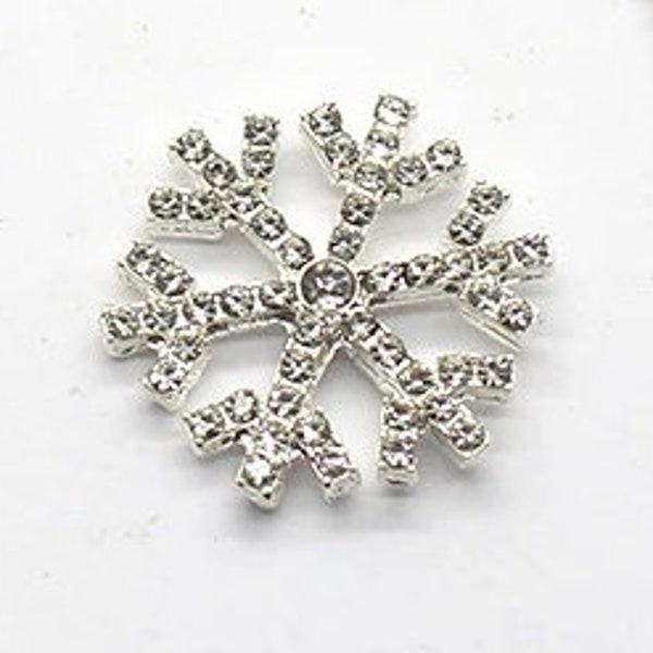 Set of 5 Rhinestone Snowflakes