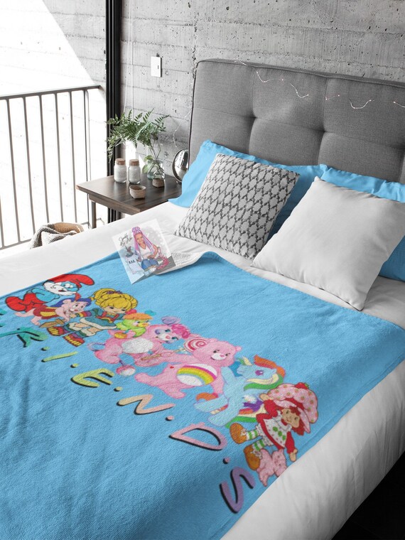 Blankets & Throws Throws Pink cartoon nostalgia Velveteen Plush Blanket