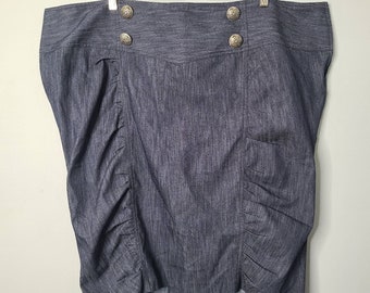 Torrid Vintage デニム 4 ボタン ルーシュ ペンシルスカート 新品 レディース US プラスサイズ 26
