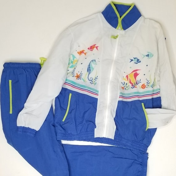 Vintage 90s Catalina Track Suit Bright Tropical Vi