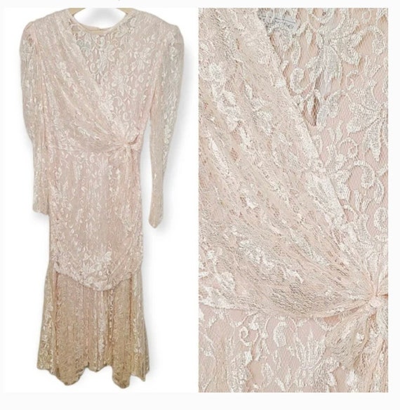 Blush Vintage Lace Party Dress