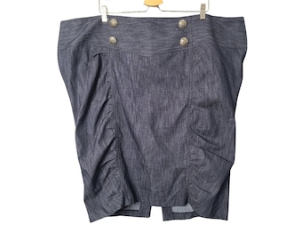 Torrid Vintage Denim 4 Button Ruched Pencil Skirt NEW Women's US Plus Size 26