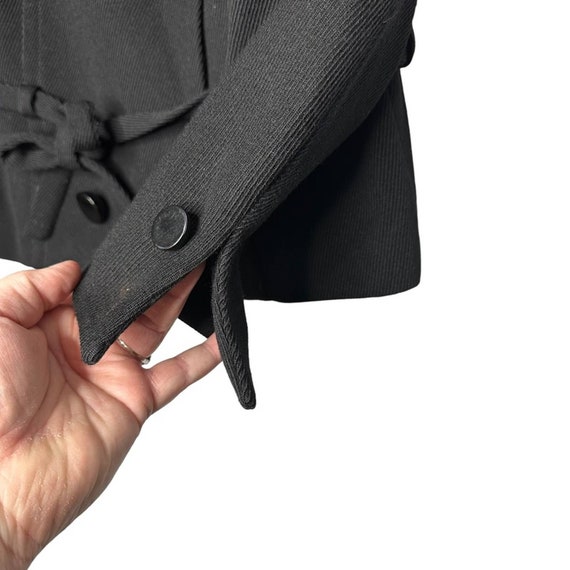 Vintage Lilli Ann 1960s Black Wool Blend Belted J… - image 5