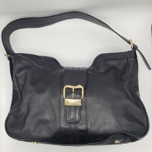 Vintage Escada HUGE Leather Buckle Hobo Handbag