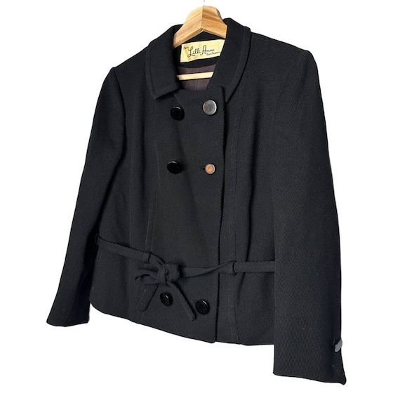Vintage Lilli Ann 1960s Black Wool Blend Belted J… - image 6