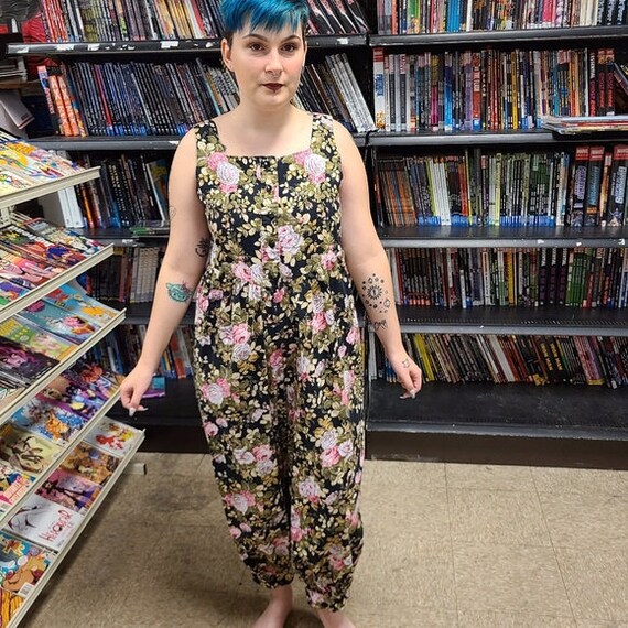 Vintage Bubble Suit Jumpsuit 80s 90s Floral Romper