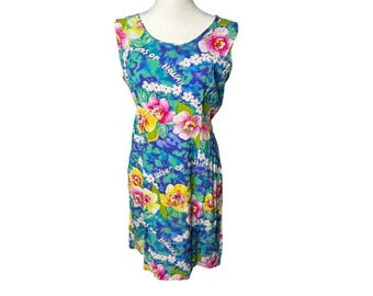 Jams World Vintage Orchids of Hawaii Tropical Sleeveless Sheath Dress