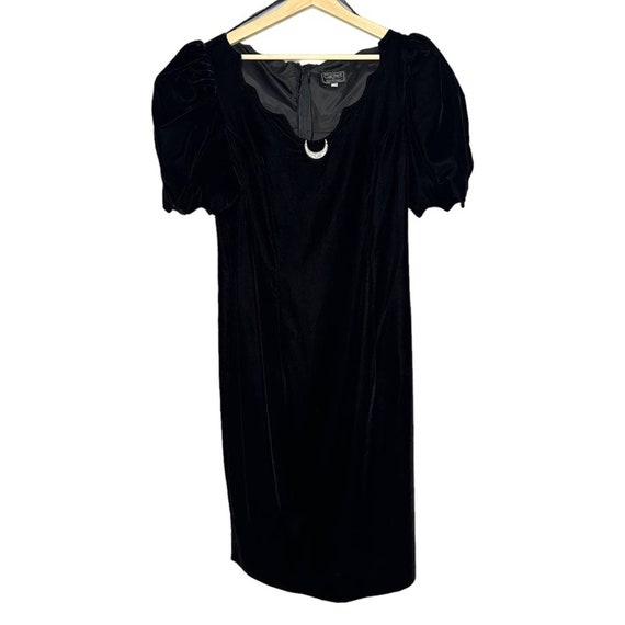 Vintage Goth Princess Cachet Black Velvet Pointed… - image 7