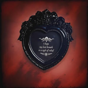 Sigh Of Relief – Black Gothic Ornate Heart Mini Frame(Duties Paid)