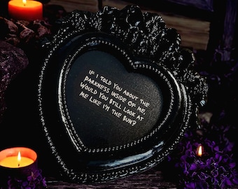 Midnight Sun – Black Gothic Ornate Heart Mini Frame(Duties Paid)