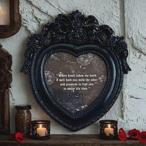 Not A Farewell – Gothic Black Ornate Heart Mini Frame(Duties Paid)