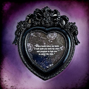 Not A Farewell – Gothic Black Heart Mini Frame, Victorian Dark Romance Wall Art & Decor