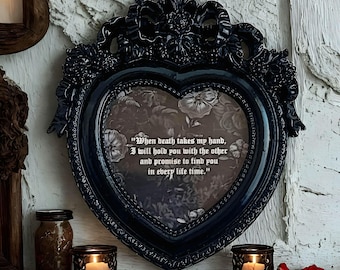 Not A Farewell – Gothic Black Ornate Heart Mini Frame(Duties Paid)