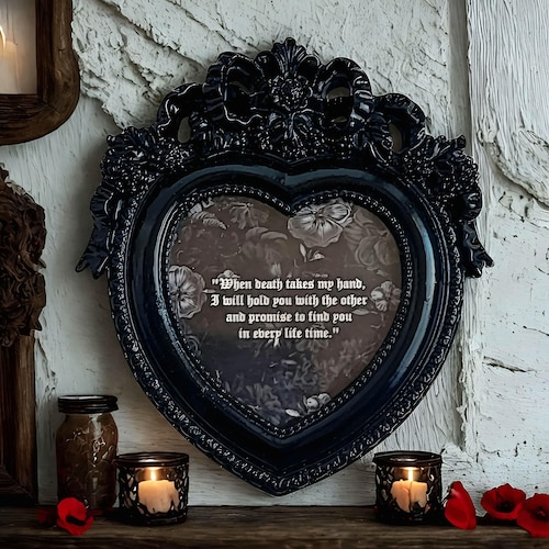 Not A Farewell – Gothic Black Ornate Heart Mini Frame(Duties Paid)