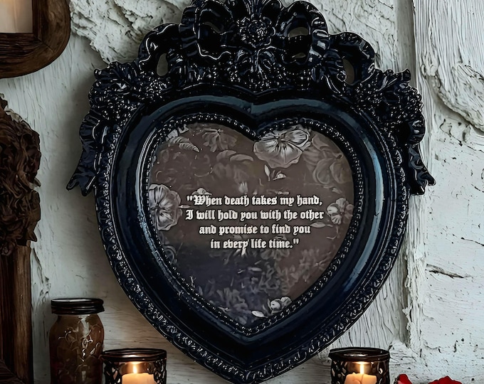 Not A Farewell – Gothic Black Ornate Heart Mini Frame(Duties Paid)