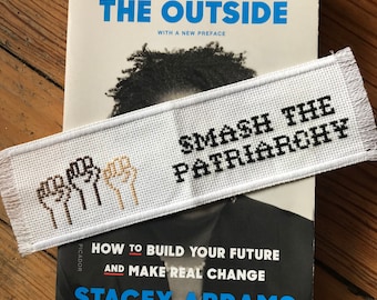 Smash the Patriarchy Bookmark Cross Stitch Pattern
