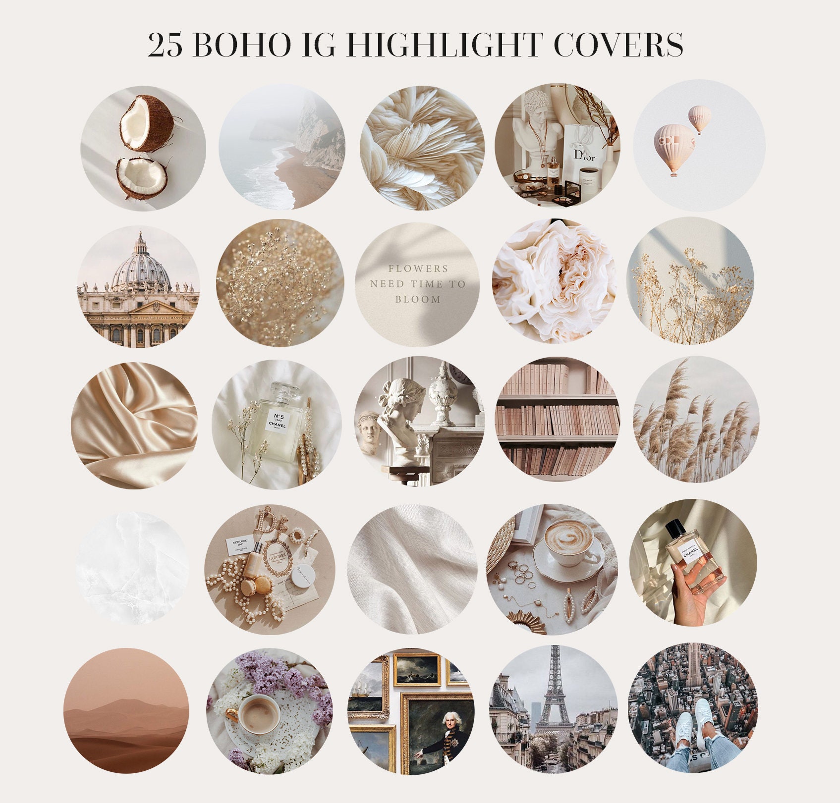 25 Boho Instagram Story Highlight Covers Texture Story - Etsy