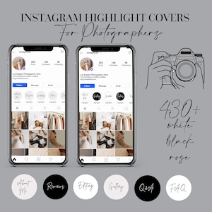 430 Instagram Story Highlight Covers for Photographers Text - Etsy