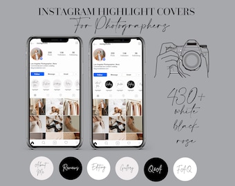 430+ Instagram Story Highlight Covers for Photographers | Text Icons Handwritten | IG Story Covers wedding, portrait, family photography