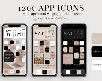 1200 iOS 16 Nude Neutral App Covers, App Icons Texts, black and white App Covers, App Icons iOS14, App Covers iPhone, iPhone Aesthetic Icons