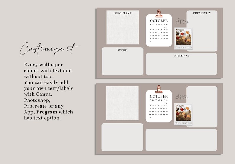 2023 Calendar Desktop Organizer 270 Folder Covers for Mac Etsy