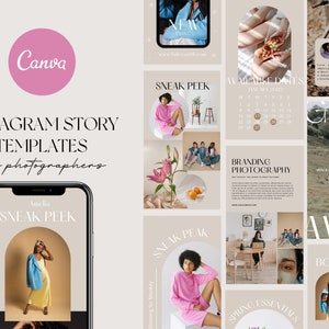Canva Photographer Instagram Story Templates | Social Media Template for photographers | Wedding photography | Minimalist Story Template 001