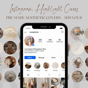 40 Aesthetic Editable Instagram Higlights | Minimalist Instagram Story Covers | Coffe, brown, neutral IG Covers | Instagram Icons | Canva IG
