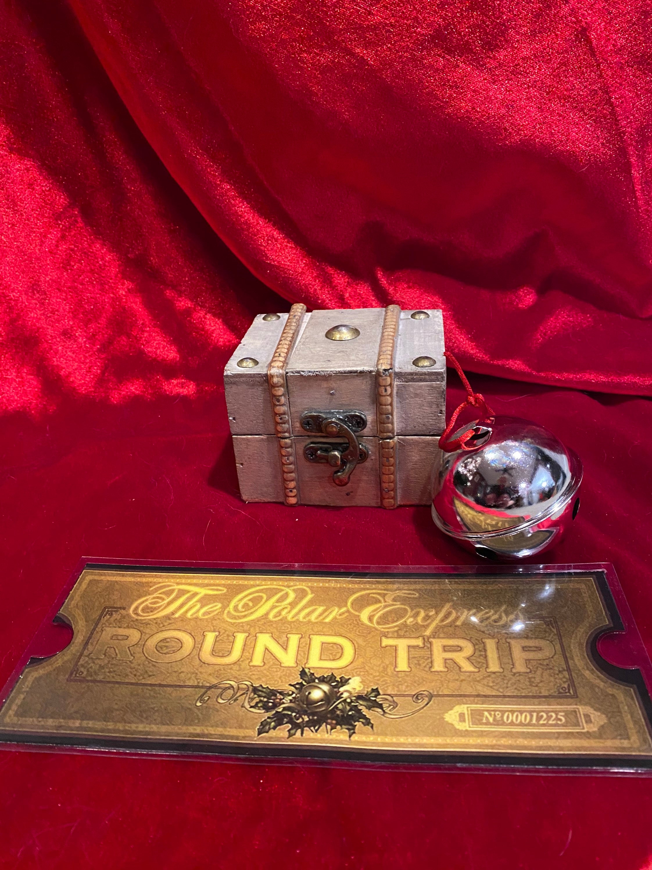 Polar express replica ticket with gift box and bell