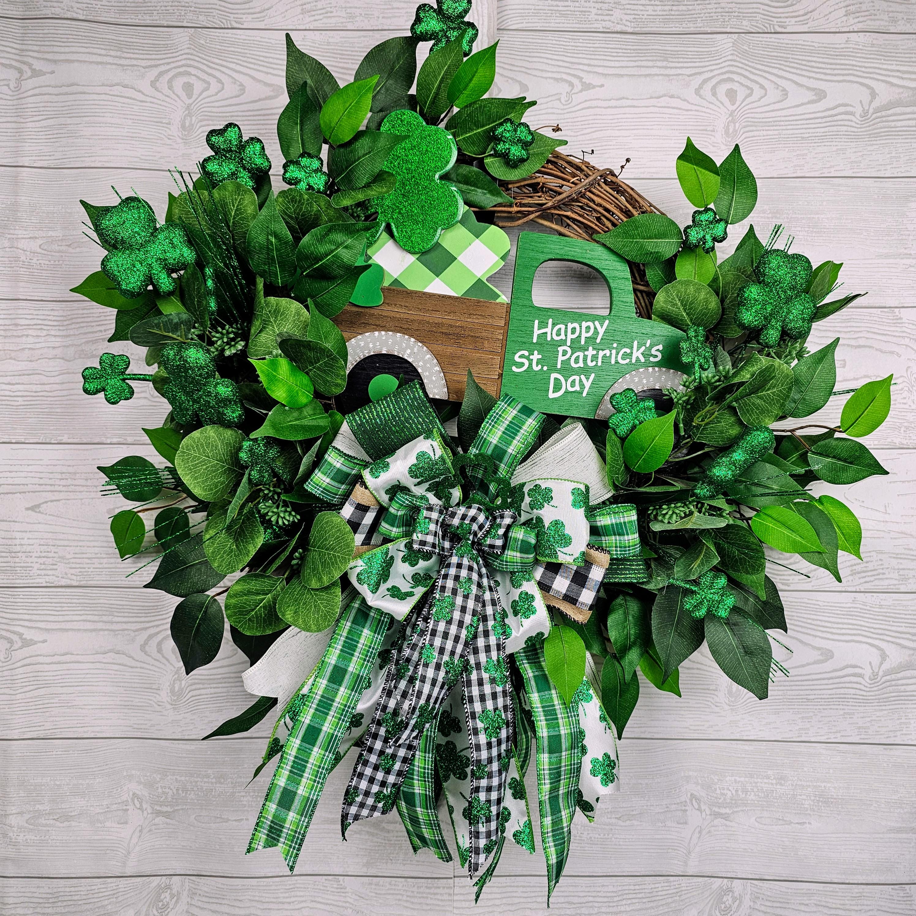 Happy St. Patrick's Day Shammorck Grapevine Wreath