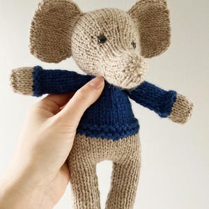 Elephant Friend - Small Hand Knit Cuddly Toy for Small Kids