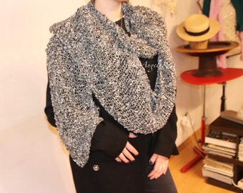 Black and White Scarf , Very Long Scarf , viscose and silk Scarf , Luxury Scarf , Unisex Scarf , Gift for him scarf , Gift for her Scarf