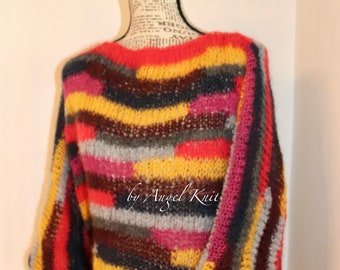 Art to wear sweater , Unique Sweater ,  Hand Knitted  sweater , M size Sweater , Fashion Sweater , Harry Styles Sweaters