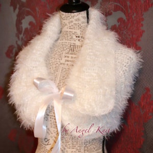 White fluffy Shawl , White Bolero , Evening Bolero  Mother gift Sister gift
