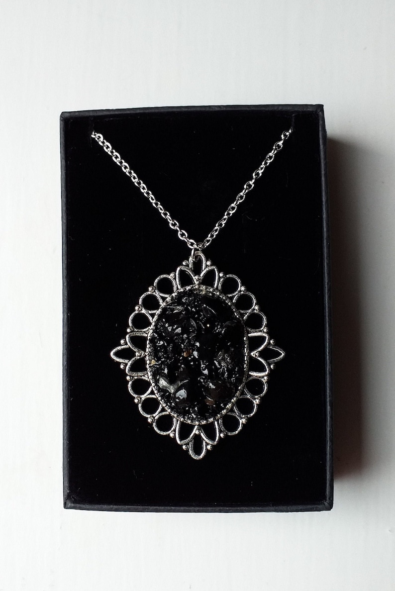 Sterling Silver Anthracite Coal Jewelry UK 925 Sterling Silver Coal Jewellery Silver Coal Pendant Necklace English Coal Stone Necklace