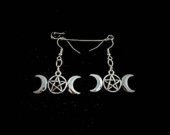 Pentacle Moon Earrings