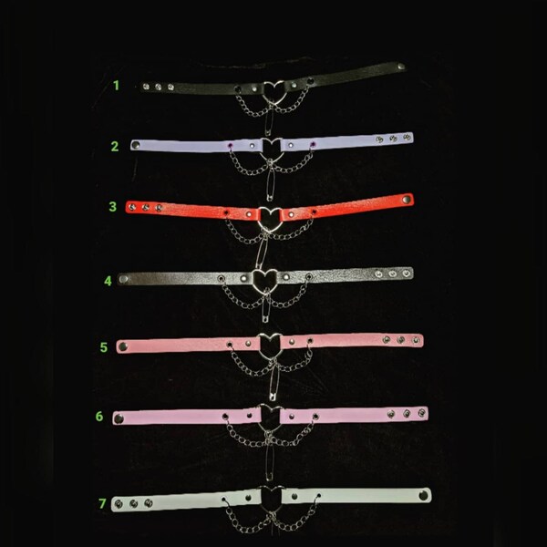 Plus Sized Heart and Chain Chokers
