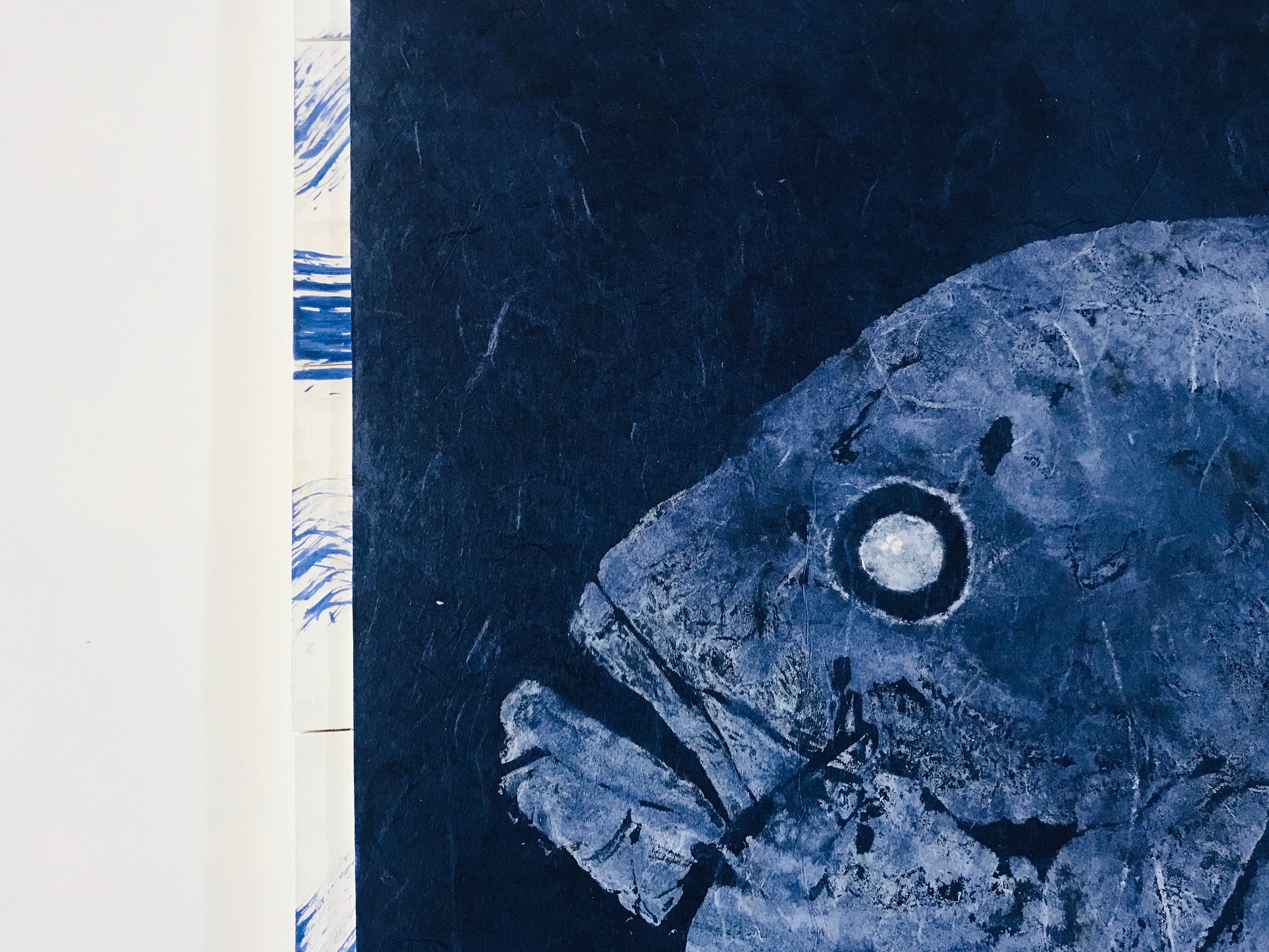 Blue Black Jack - Original Gyotaku - Gyotaku Fish Rubbing