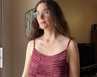 Checkerboard Knit Tank Pattern: Sentro, Addi Machine (PDF Pattern)