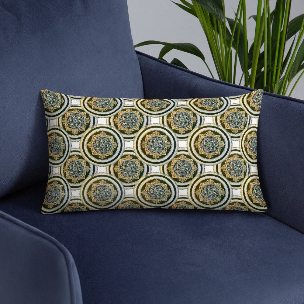 Bright Yellow Mandala Pillow