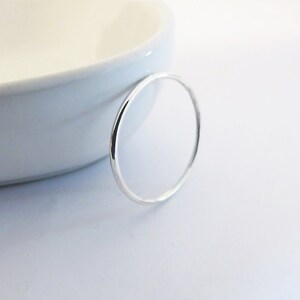 Thin Round Ring - Smooth Finished 1,2 mm Stacking Ring - Skinny Ring - 925 Sterling Silver Ring- Dainty Ring