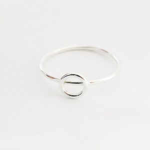 Circle Ring - Simple 925 Sterling Silver Ring - Skinny Open Circle Ring - Handmade Ring