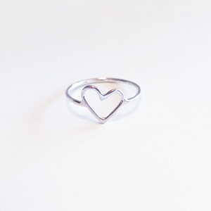 Open Heart Ring Cute Heart Ring Simple 925 Sterling Silver - Etsy
