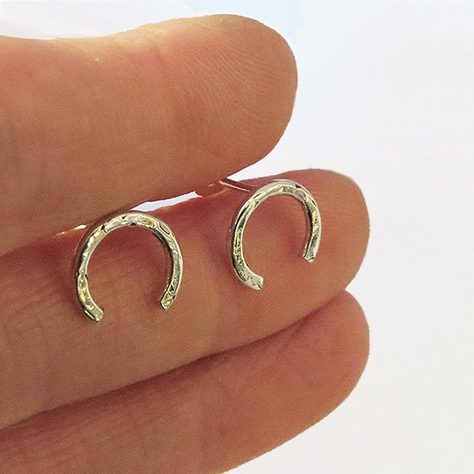 Horseshoe Stud Earrings Minimalist Lucky Horseshoe Stud Etsy UK