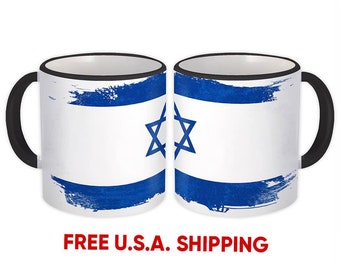 Mug Gift Flag Retro Artistic Israeli Expat Country Israel