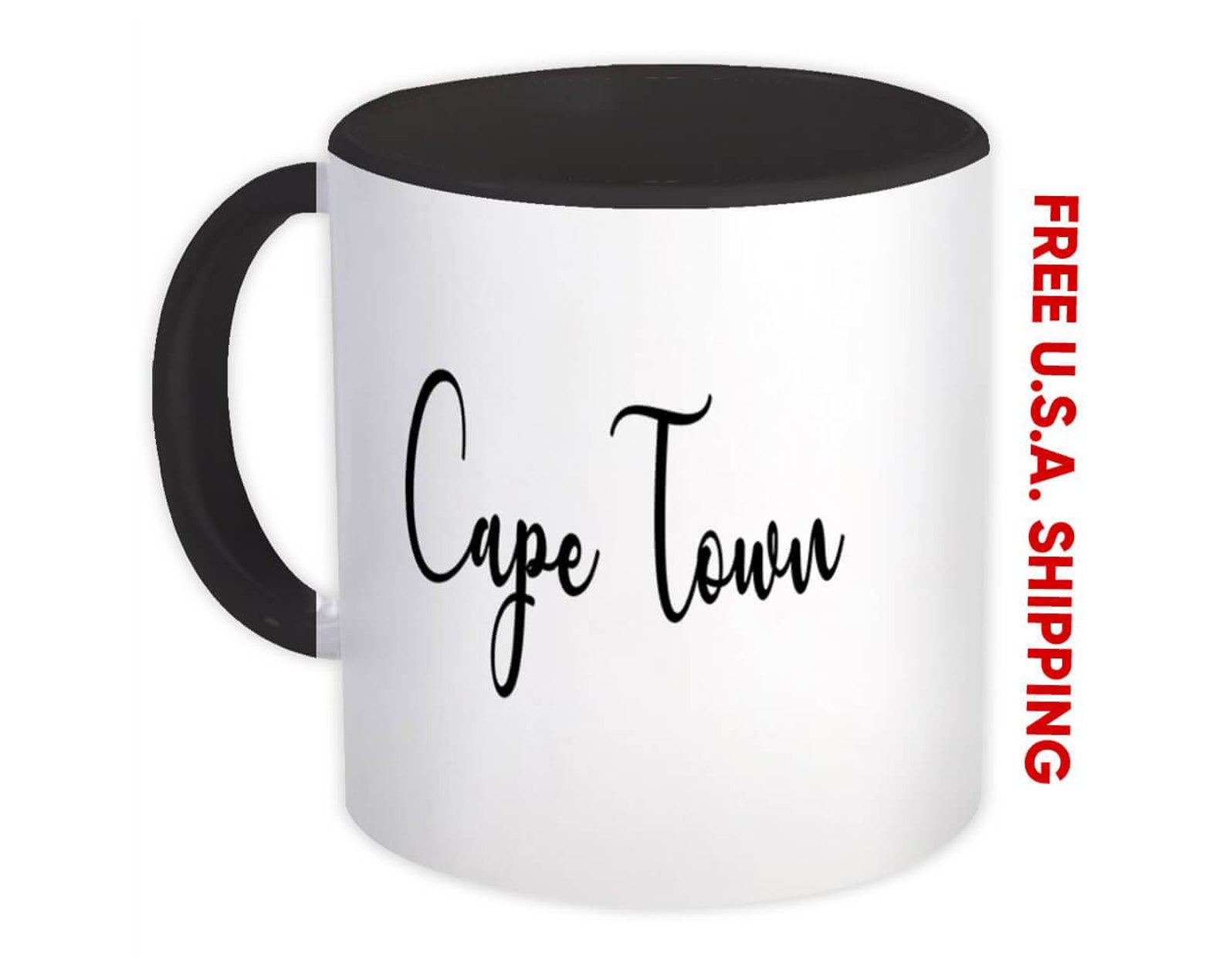 Cape Town Mug Gift Cursive Travel Souvenir Country South Etsy