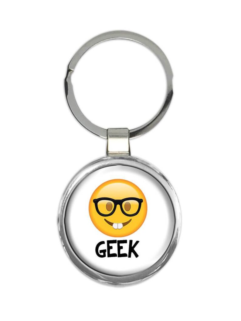 Geek Emoji Keychain Gamer Nerd Teen Video Games Computer Cup Etsy