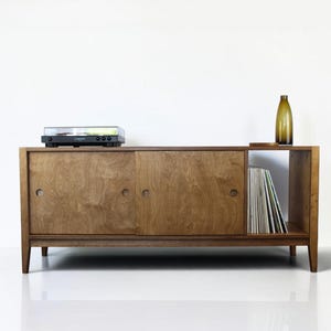 NAMBA - Wooden Plywood Record Cabinet, Turntable Stand & Vinyl Storage, Wide Sideboard Media Unit
