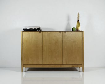 OSAKA - Tall Modernist Plywood Cabinet, Minimalist Storage Unit With Soft Close Doors